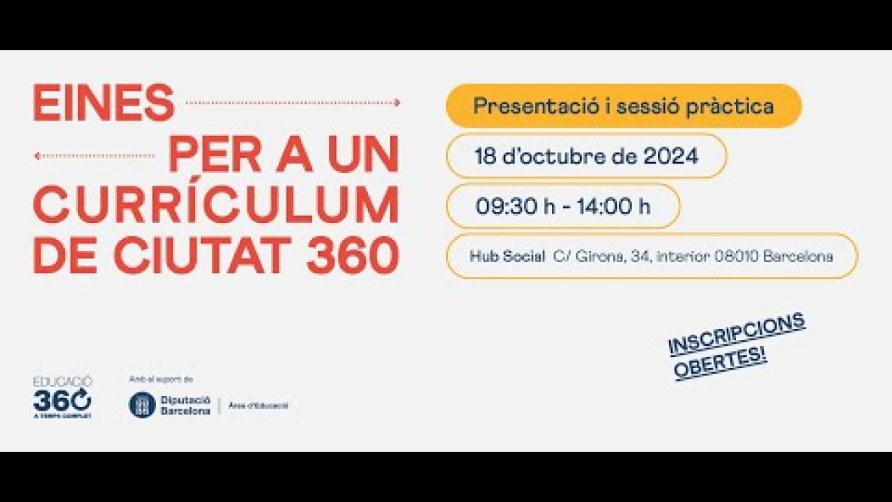 Eines per a un Currículum de ciutat 360. Jornada Currículums de ciutat 2024